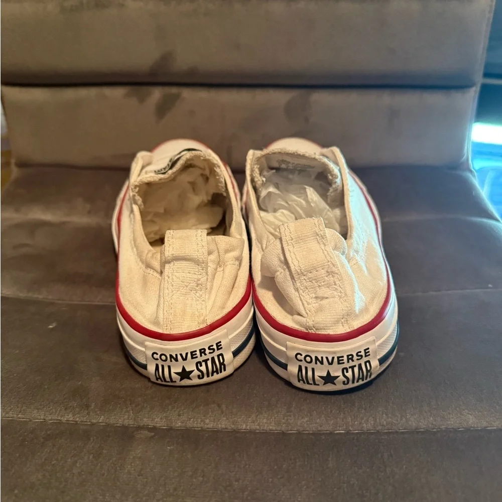 Women’s White Slip-On Converse Sneakers Size 8